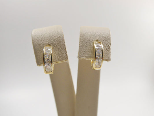 real 10k solid yellow gold small 10mm hoop huggie earrings