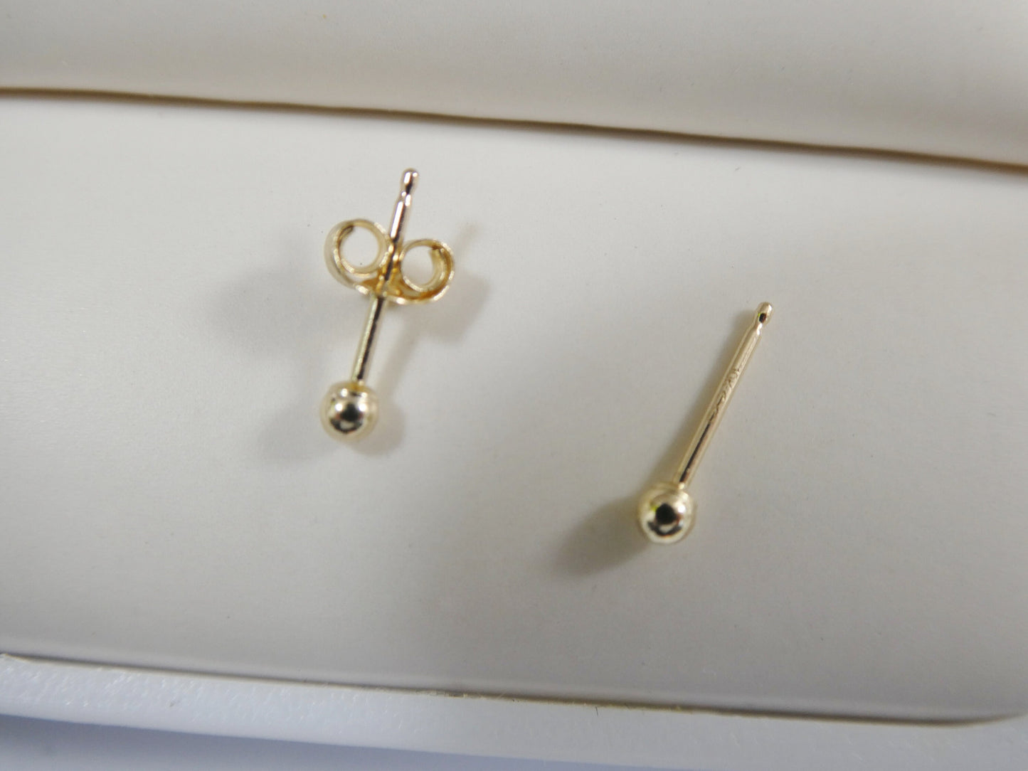 real 10k solid yellow gold ball earrings push post