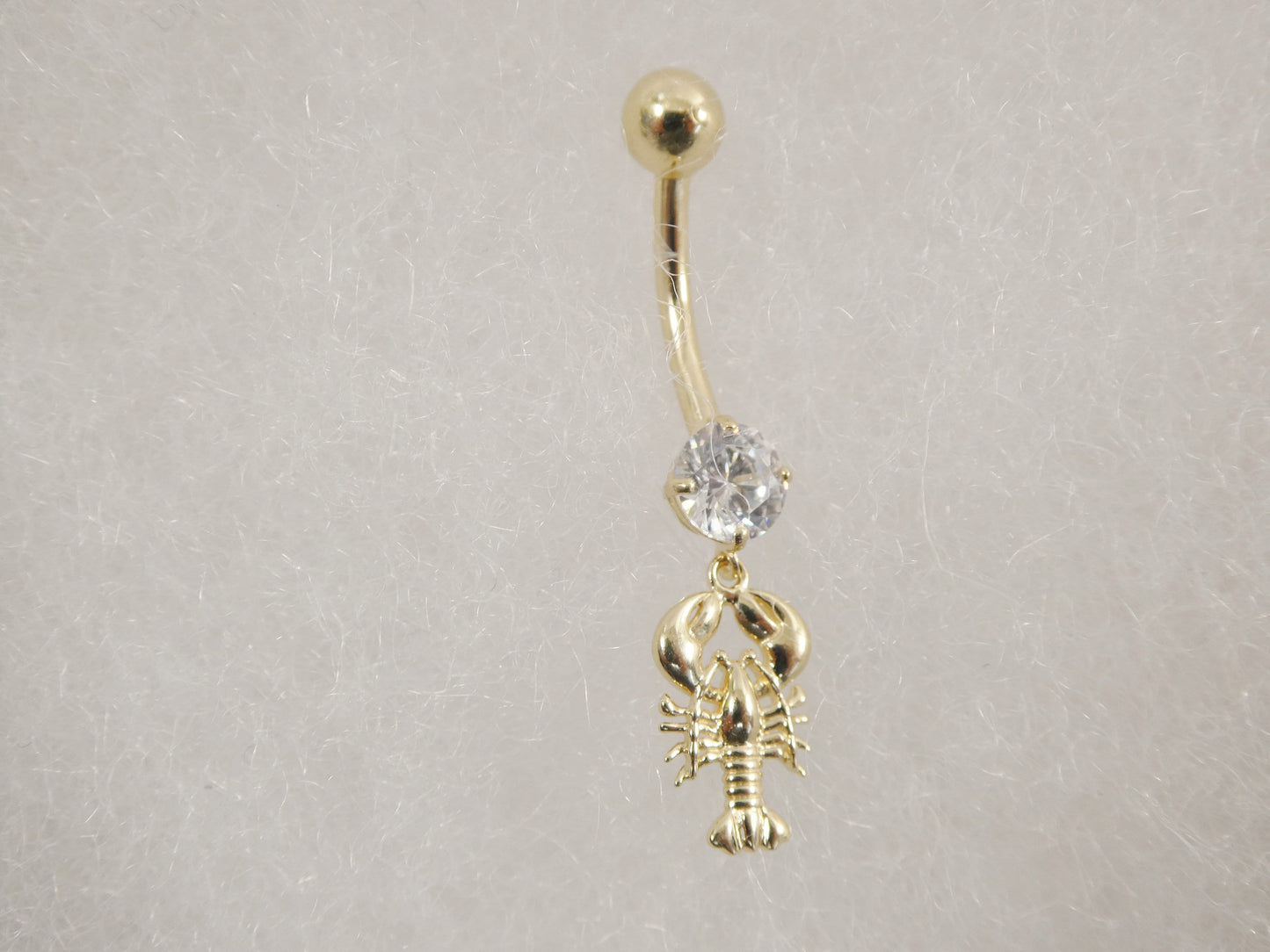 14k real solid yellow gold scorpion dangling belly button ring piercing