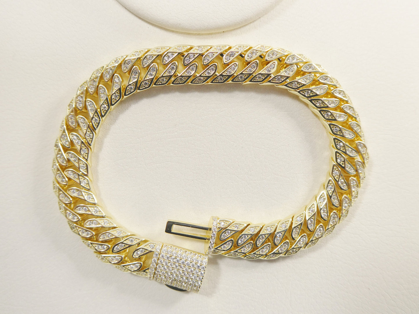 8 inch 14k gold filled fancy lock Monaco bracelet