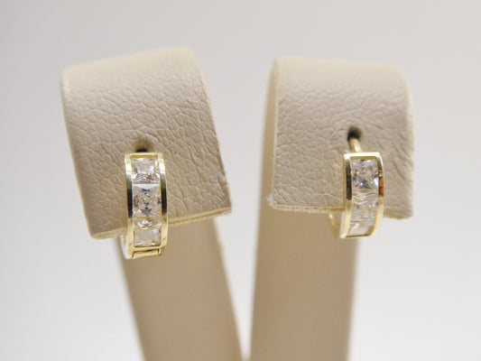 real 10k solid yellow gold small 9mm hoop huggie earrings