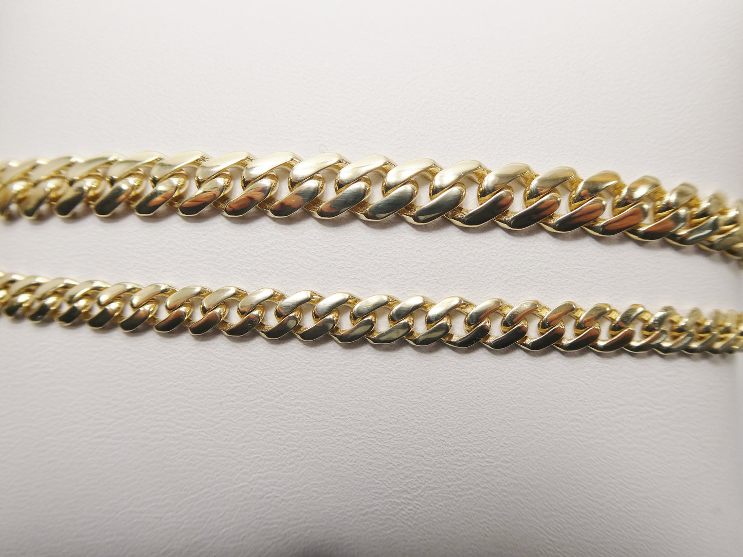 6.5 inch real 10k solid yellow gold 5mm/ 7mm Monaco bracelet