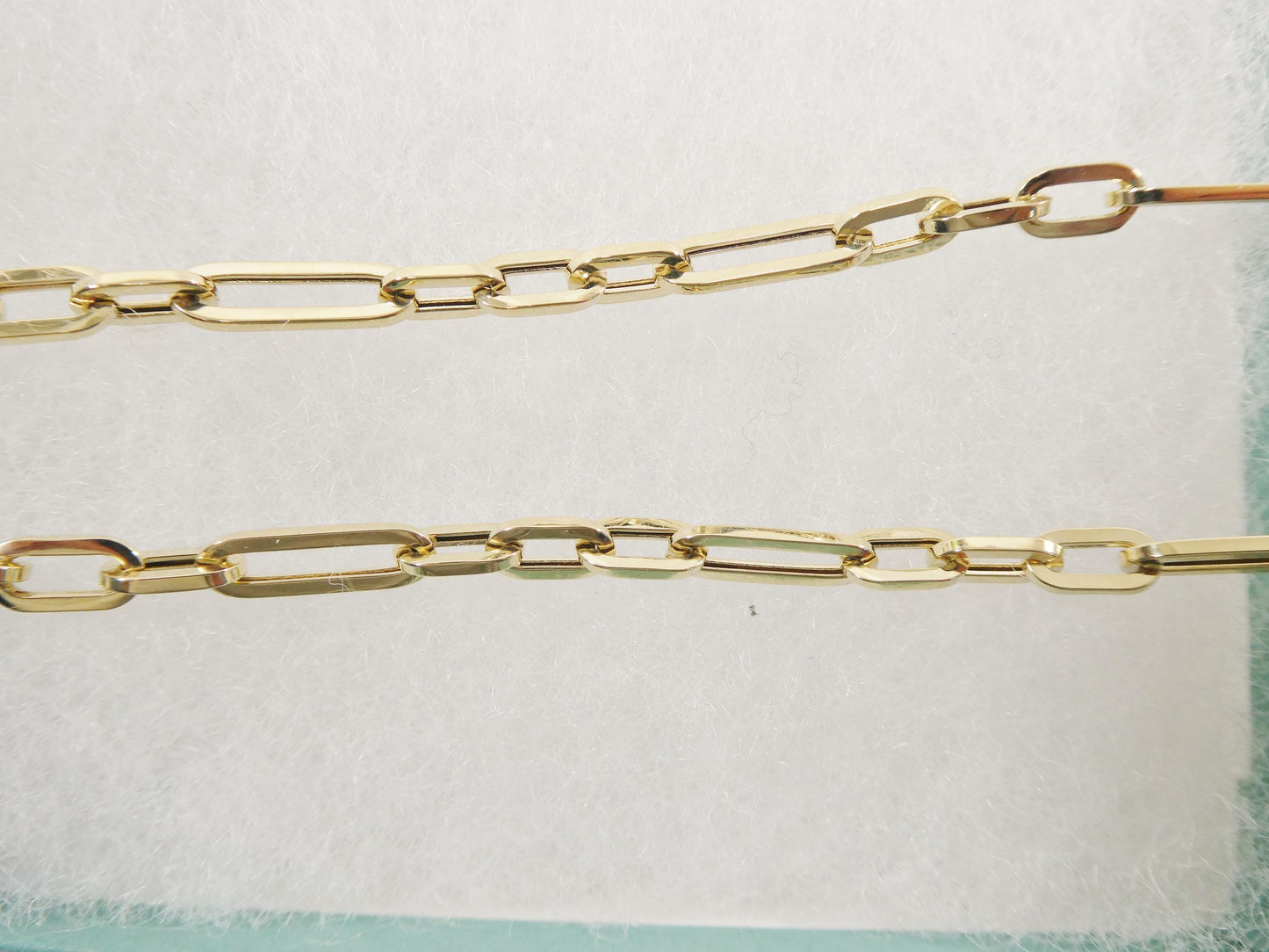 real 14k solid yellow gold design paperclip 6.5/ 7/ inch bracelet