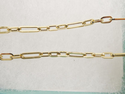 Real 14k Solid Yellow Gold Design Paperclip 6.5/ 7/ inch bracelet