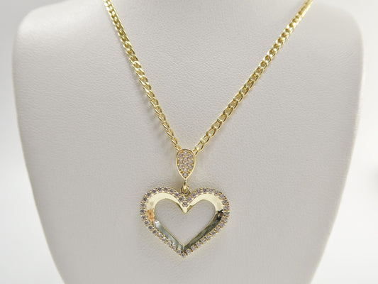 10k real solid yellow gold /16 inch/ 18 inch chain and heart pendent set