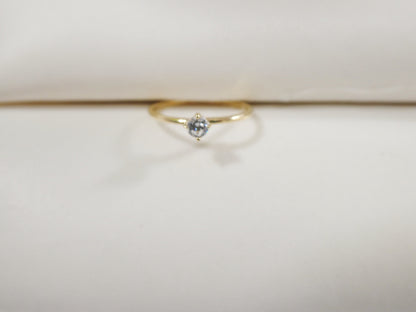 14k Real Solid Yellow Gold CZ Hoop Earring Cartilage Daith Ring Piercing