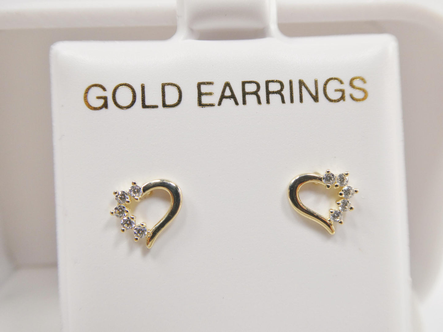 10k real solid gold heart micro fave setting push back earrings