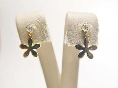 Real 10k Solid Yellow Gold Design Push Post Earrings