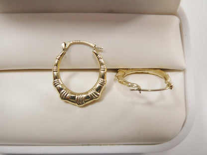 10k Real Solid Yellow Gold 18MM Classic Design Hoop Earrings