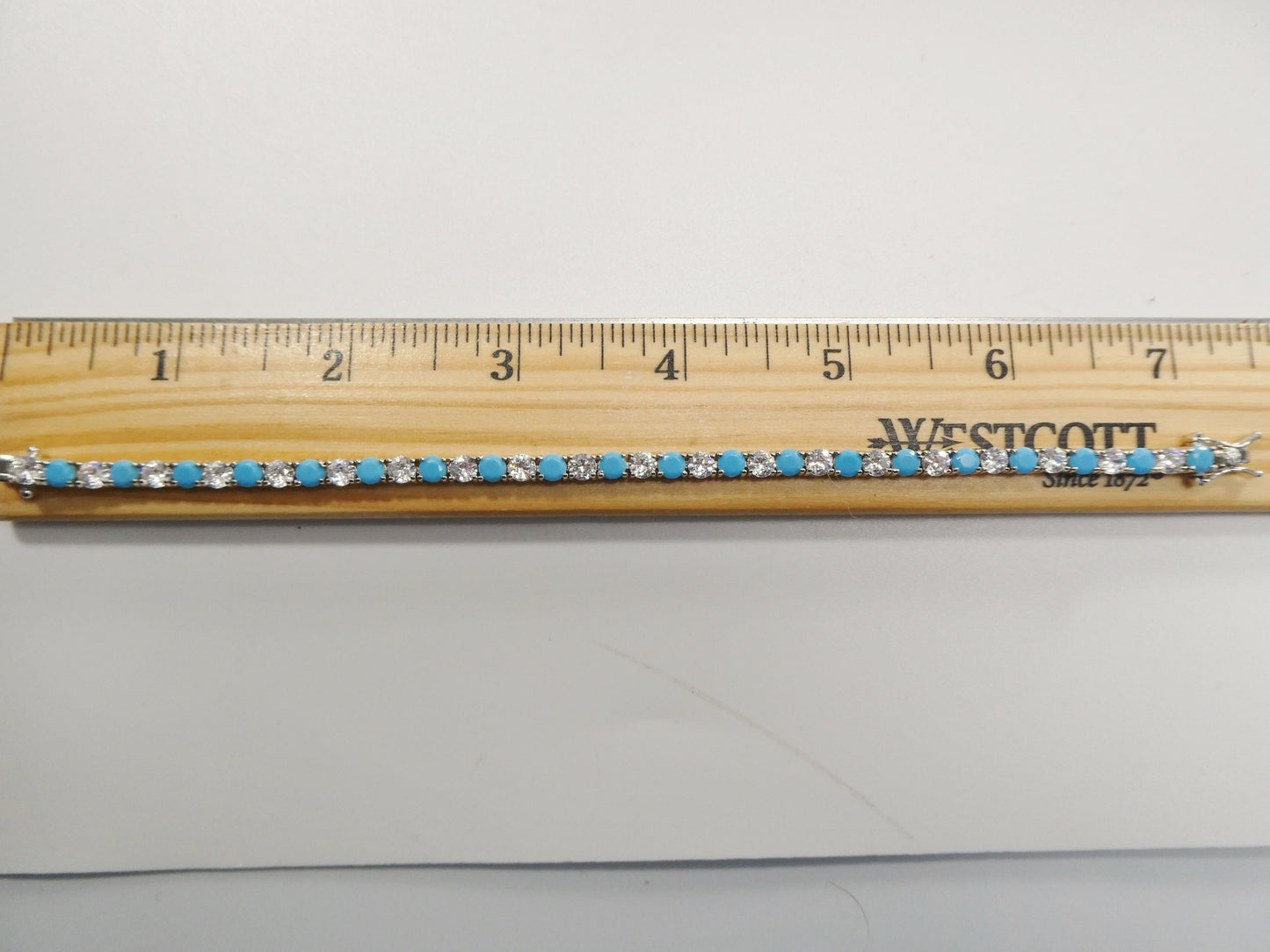 4mm 7 Inch turquois tennis bracelet real 925 sterling silver