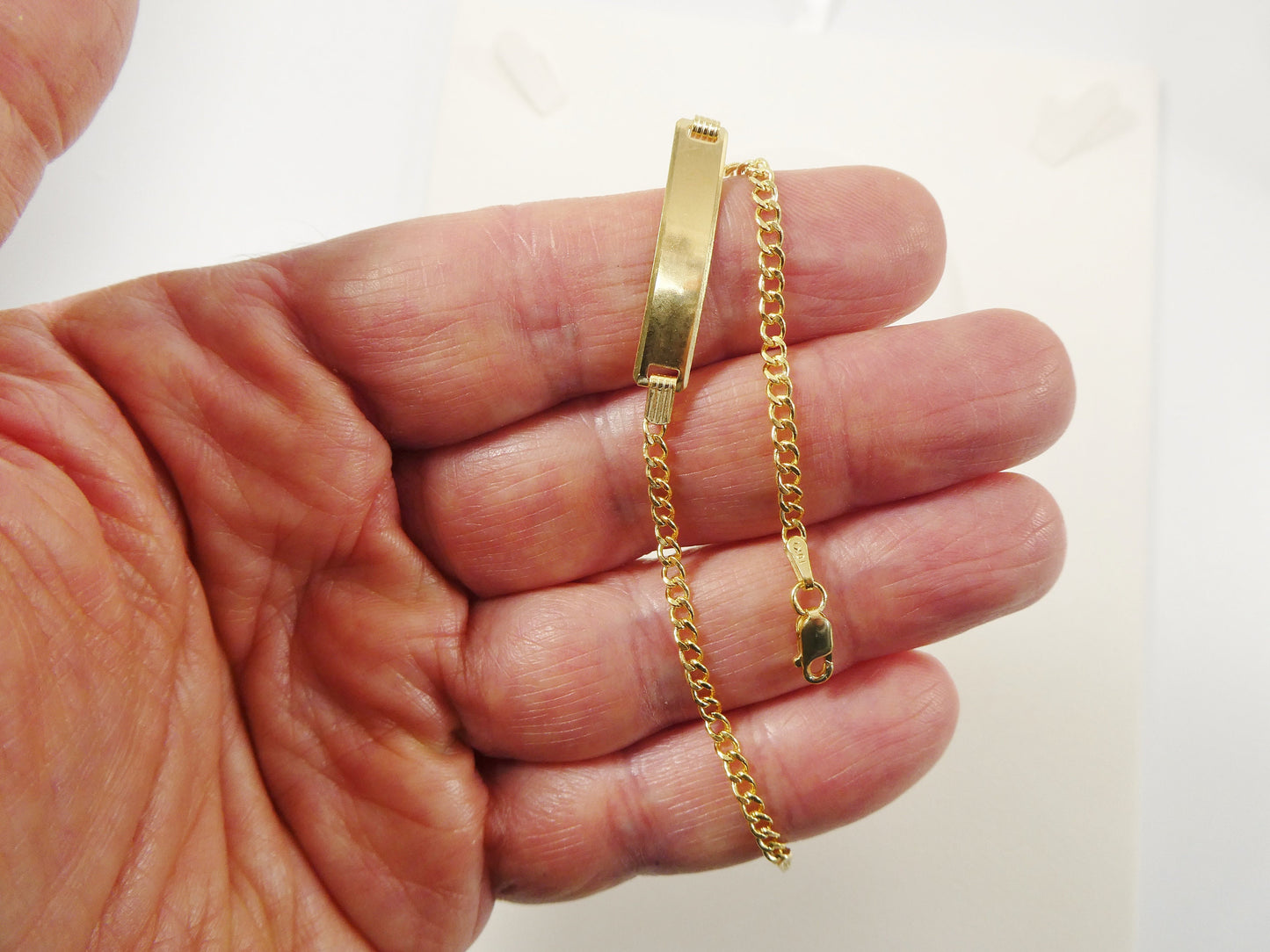 real 10k solid yellow gold 5.5 inch curb style baby bracelet