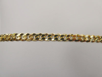 Real 925 Sterling Silver Solid Curb Chain 14k Yellow Gold Finish