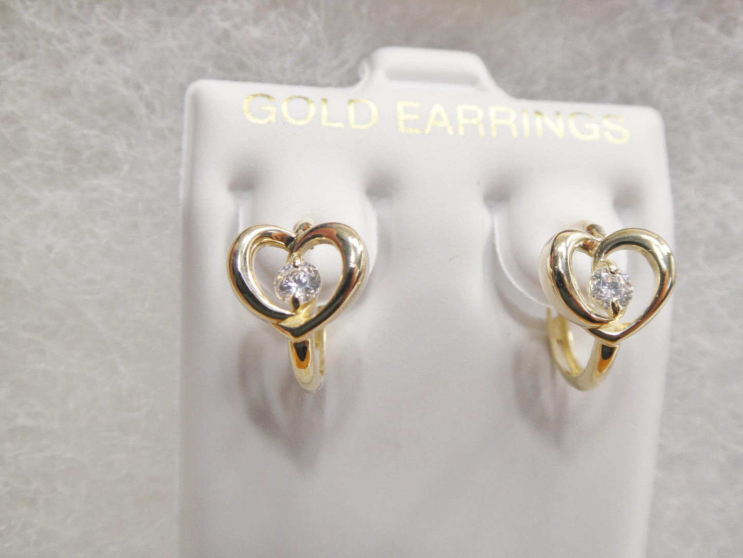 real 10k solid yellow gold designer heart earrings