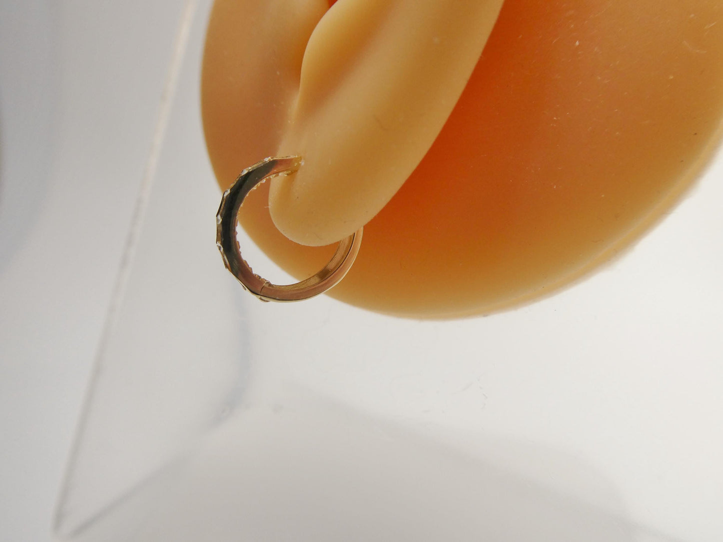 real 10k solid yellow gold designer hoop huggie earrings