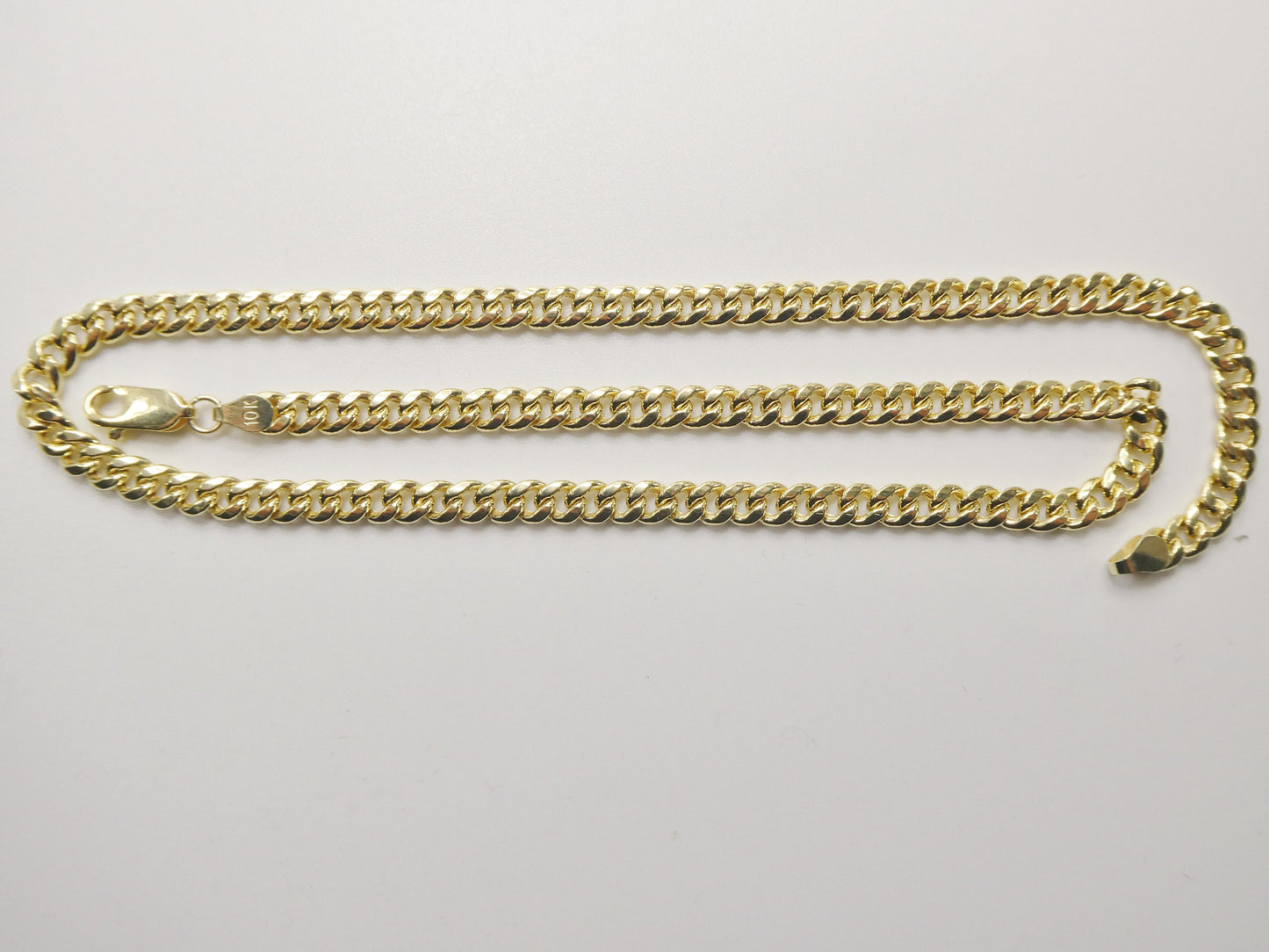 real 10k solid yellow gold 5mm curb link chain necklace