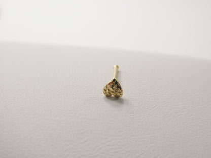 14k Real Solid Yellow Gold Heart Nose Stud Ring