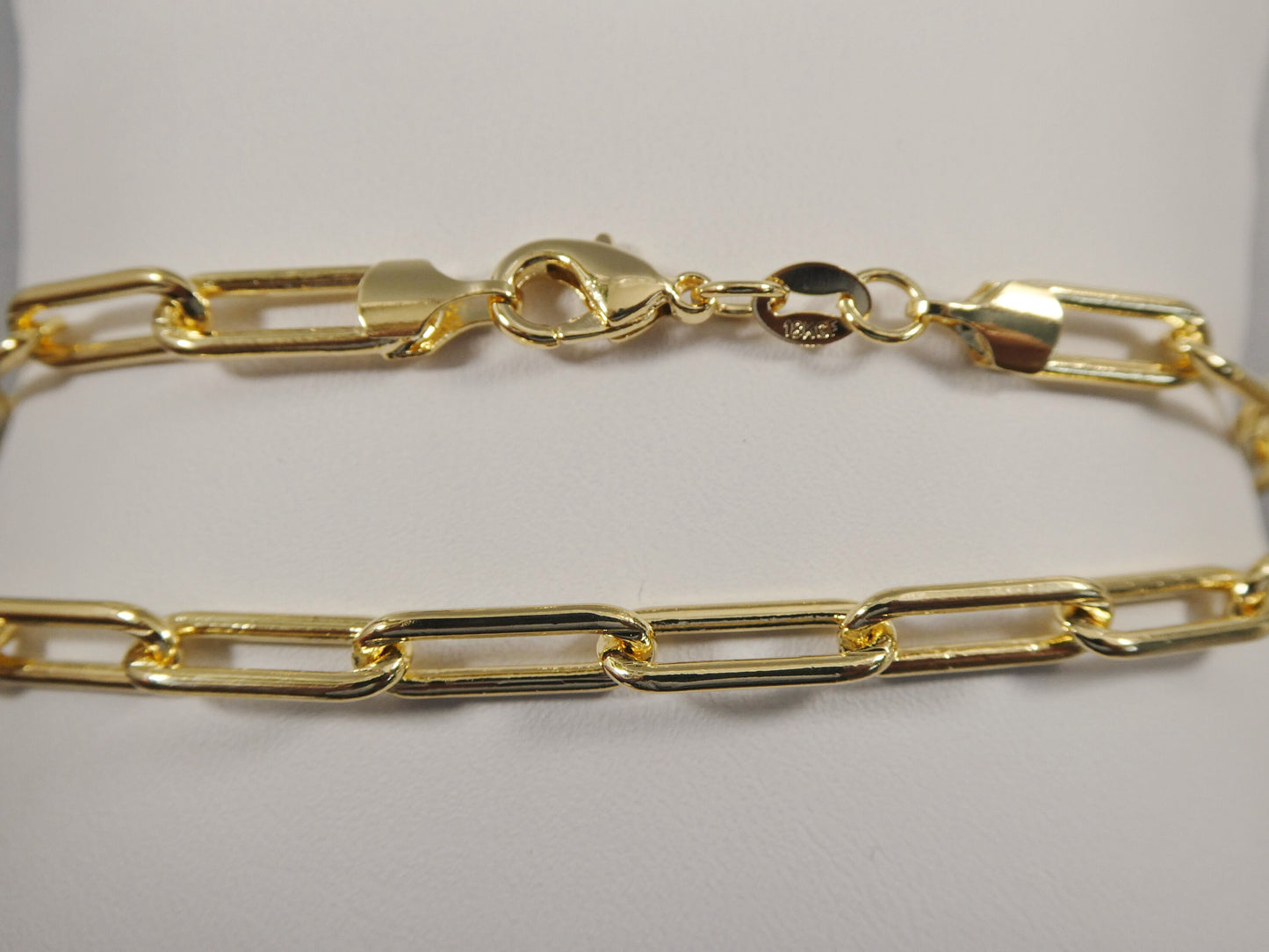 5mm 18k gold filled paper clip chain necklace 16"-18'-20"