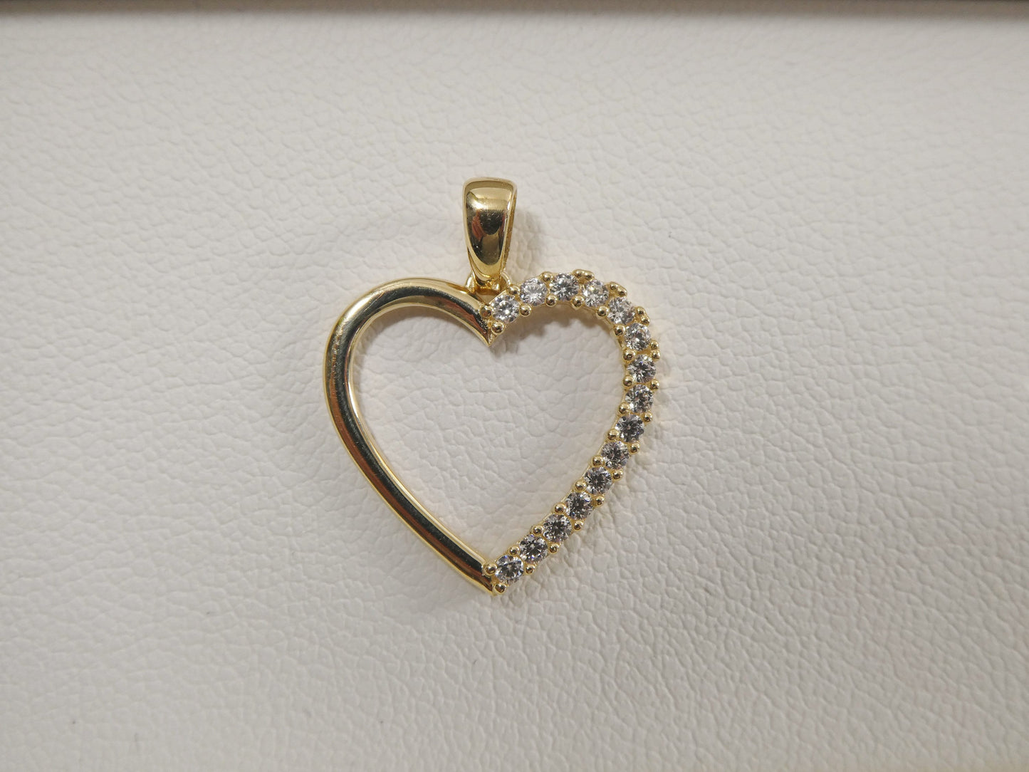 14k real solid yellow gold heart high polish charm pendent