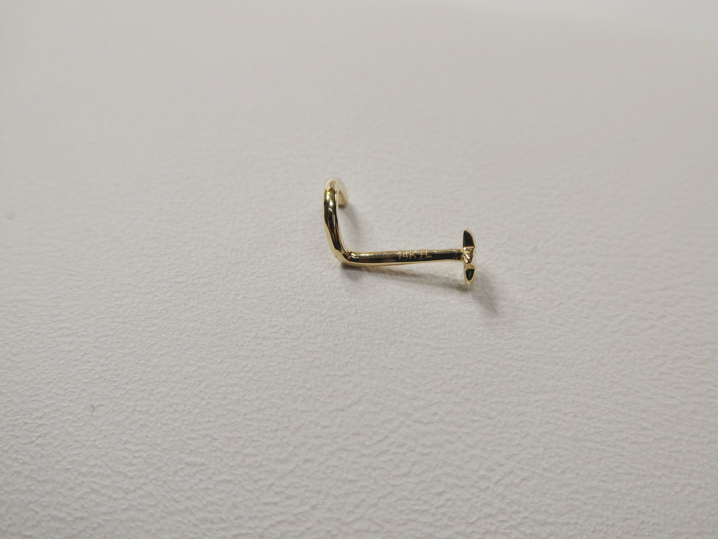 14k real solid yellow gold twist diamond cut star stud nose ring