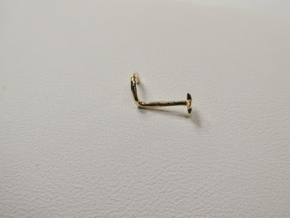14k Real Solid Yellow Gold Twist Diamond Cut Star Stud Nose Ring