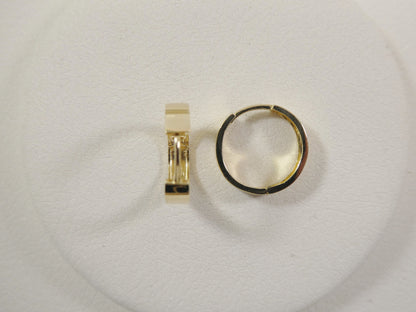Real 10k Solid Yellow Gold High Polish Plain Hoop Huggie Earrings