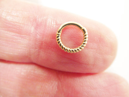 14k Real Solid Yellow Gold Cartilage Daith Septum Body Ring Piercing