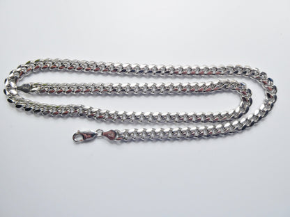 Real 925 Sterling Silver 6.5mm Solid Link Bracelet