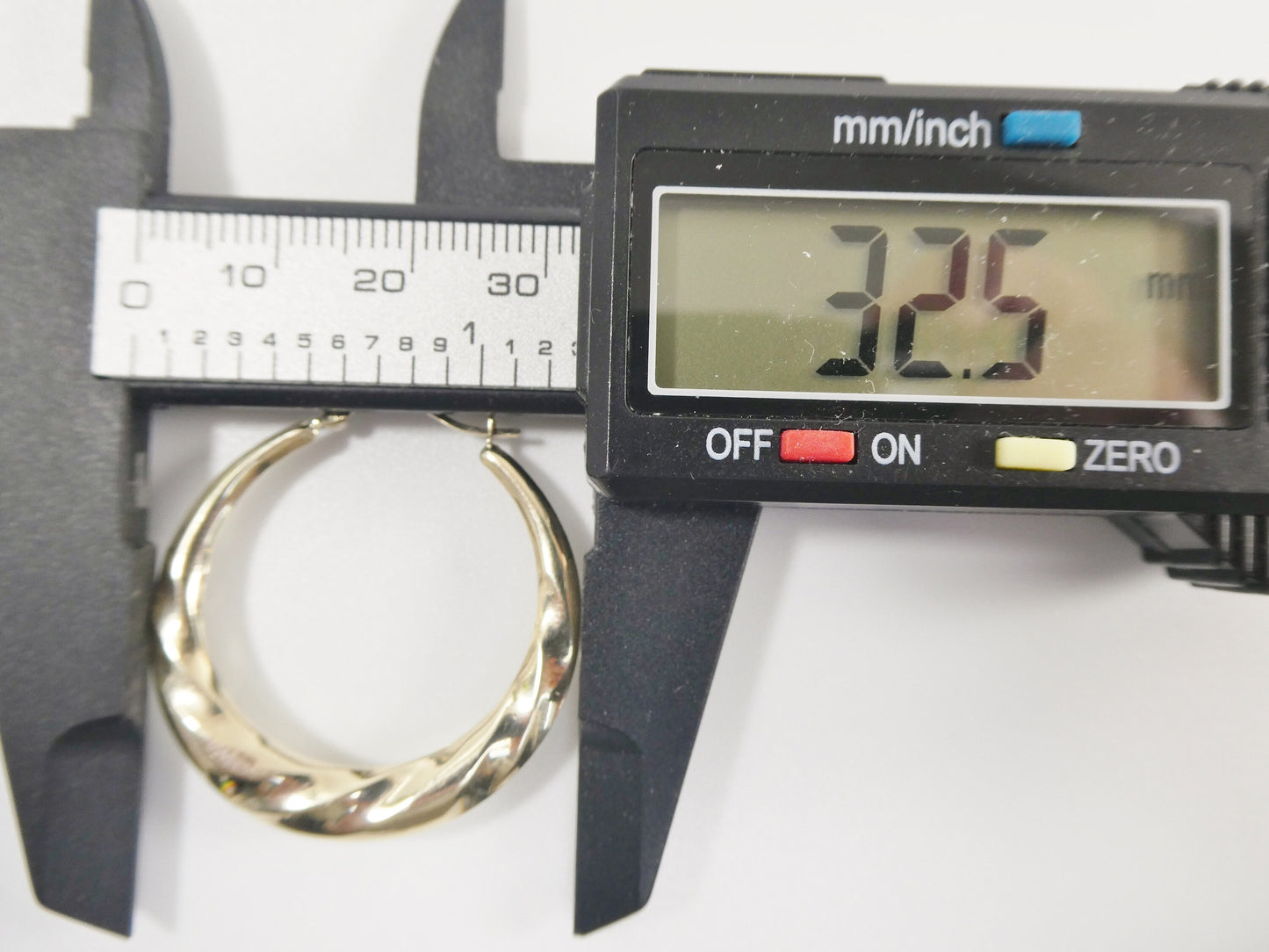 10k real solid yellow gold 32MM classic design hoop earrings