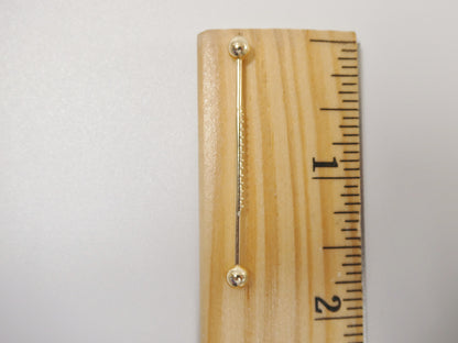 14k Real Solid Yellow Gold Straight Barbell Belly Button Ring Piercing