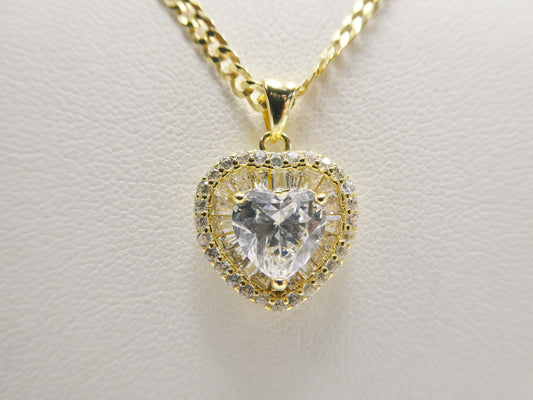 real 925 sterling silver sparking heart chain and pendent heart