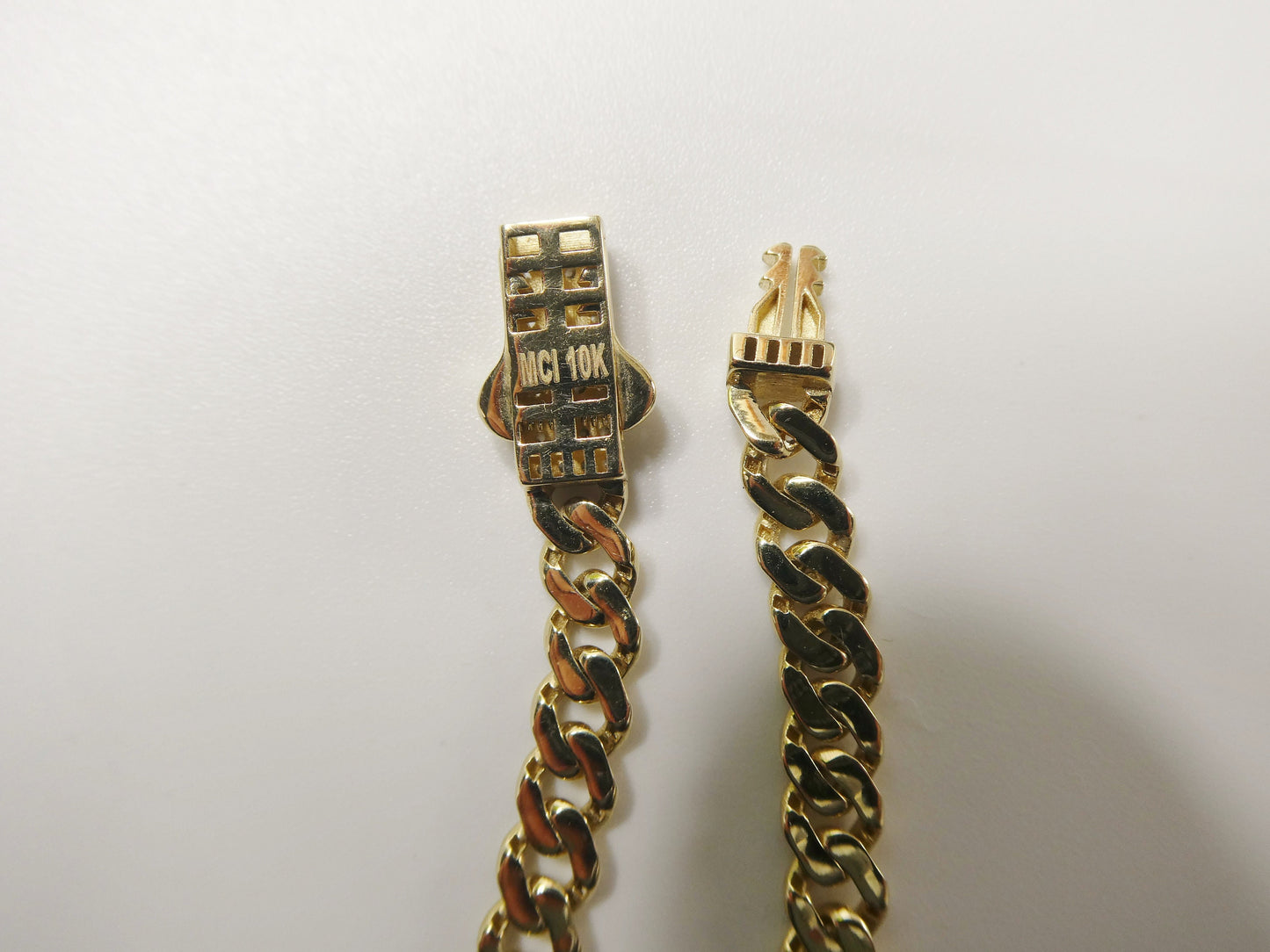 real 10k solid yellow gold 5mm Monaco necklace