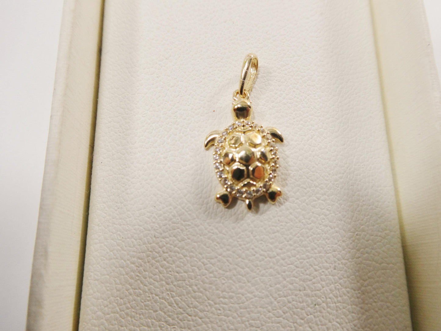 14k real solid yellow gold turtle pendent and rope necklace