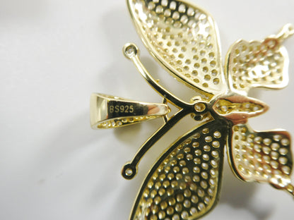 Real Solid 925 Sterling Silver Large Butterfly Pendent