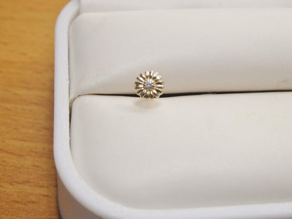 14k Real Solid Yellow Gold Flower Nose Rings