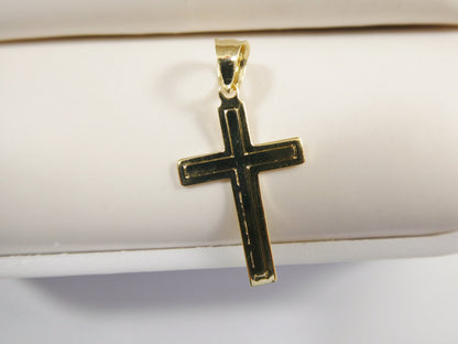 14k Real Solid Yellow Gold Small Cross Crucifix Pendent