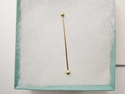 14k Real Solid Yellow Gold 60mm Straight Barbell Tongue Belly Button Ring Piercing