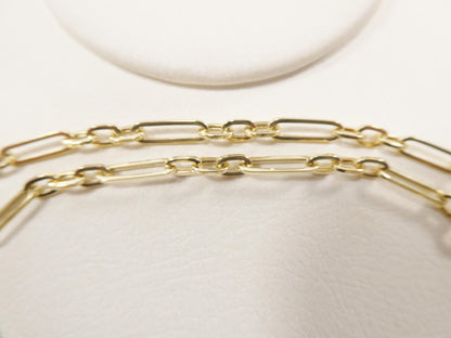 Real 14k Solid Yellow Gold Design Paperclip 6.5/ 7/ inch bracelet