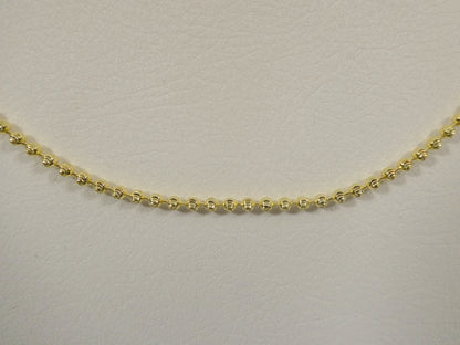Real 2mm 925 Sterling Silver Moon Cut Chain 14k Yellow Gold Finish