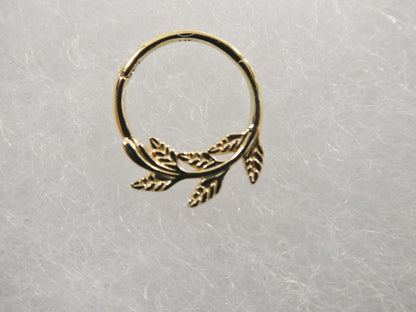 14k Real Solid Yellow Gold Cartilage Daith Septum Body Ring Piercing