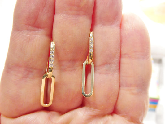 real 10k solid yellow gold designer hoop huggie earrings