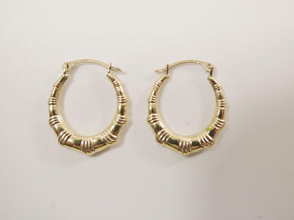 10k Real Solid Yellow Gold 18MM Classic Design Hoop Earrings