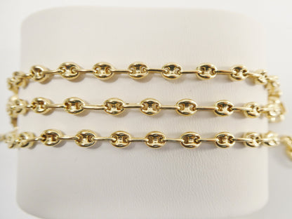 Real 925 Sterling Silver Puff Mariner Bracelet/Anklet
