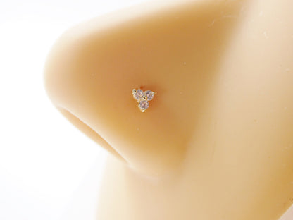 14k Real Solid Yellow Gold Triangle Nose Ring