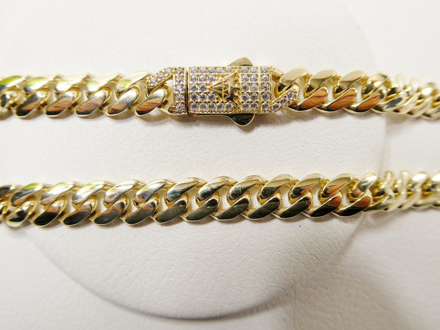 real 10k solid yellow gold 7mm Monaco necklace