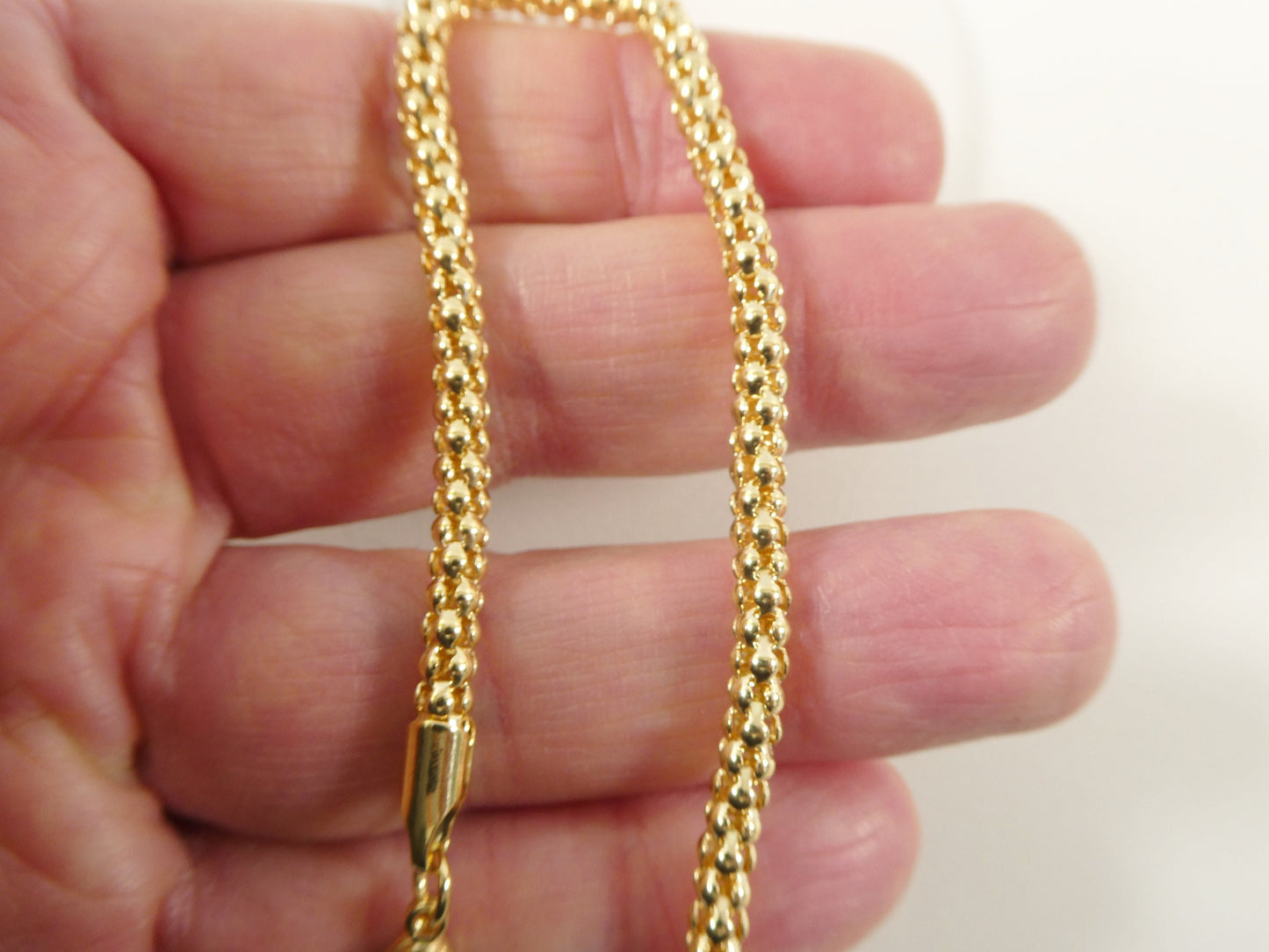 7 inch popcorn style 18k gold filled ladies bracelet