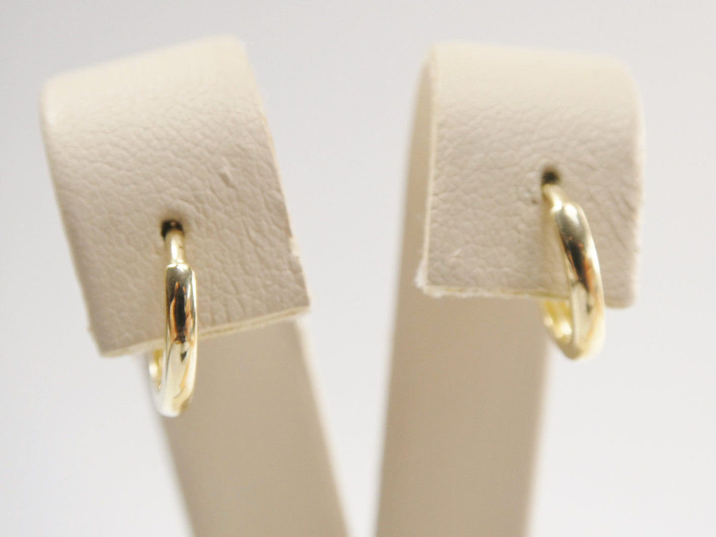 real 10k solid yellow gold 11mm high polish plain hoop huggie earrings