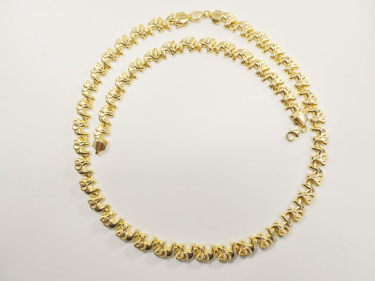 real 925 sterling silver all yellow tone elephant set necklace and bracelet