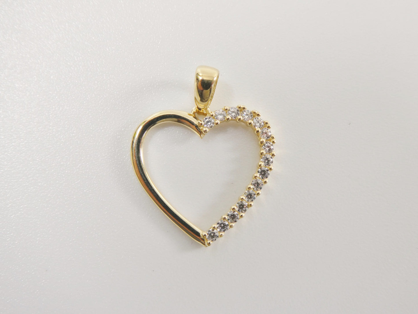14k real solid yellow gold heart high polish charm pendent