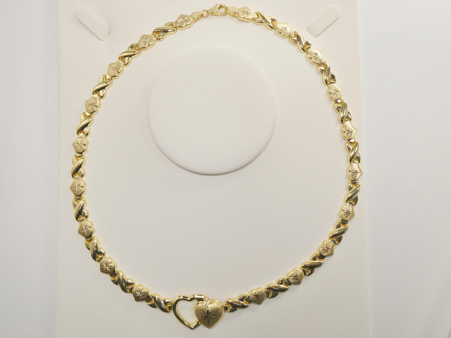 real 925 sterling silver xo heart stampato set necklace and bracelet