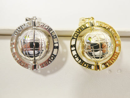 Real 925 Sterling Silver Globe Charm Pendent 14k Yellow Gold Finish